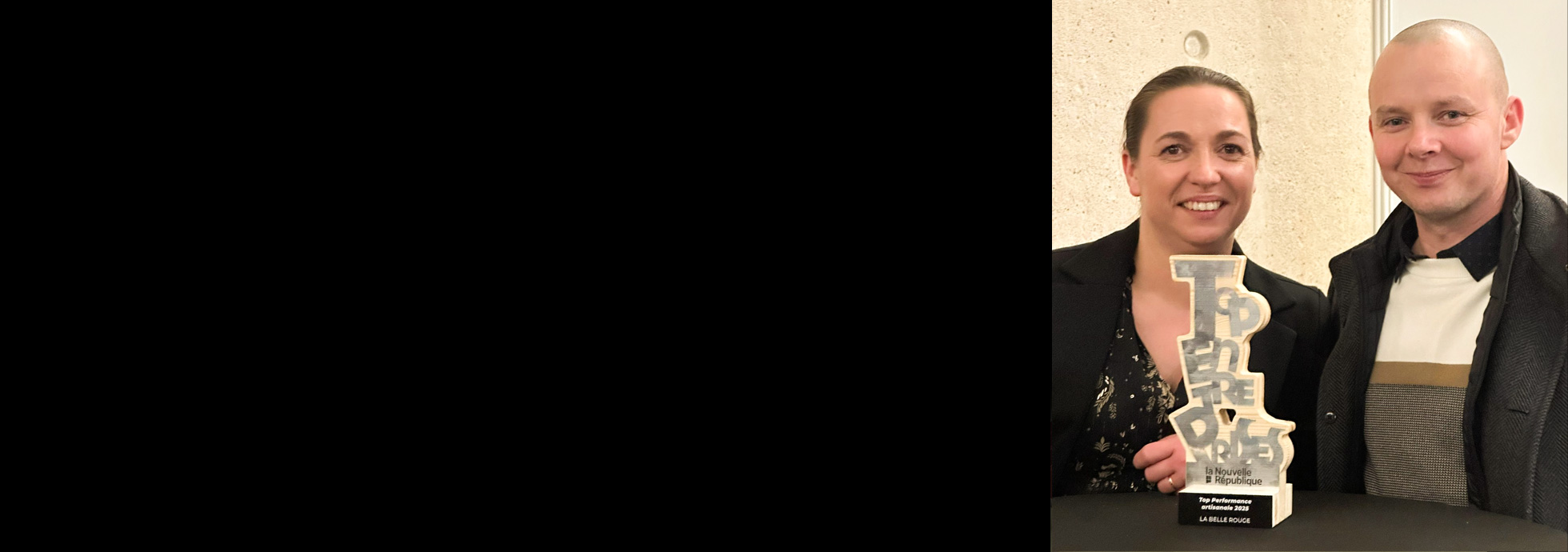 La boucherie charcuterie La Belle Rouge (Périgné 79) a été distinguée par le Top performance artisanale 2025, remise par La Nouvelle République